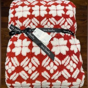 Vera Bradley Star Intarsia Red Throw Blanket